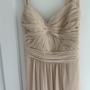 Bill Levkoff Cream Off-Shoulder Dress